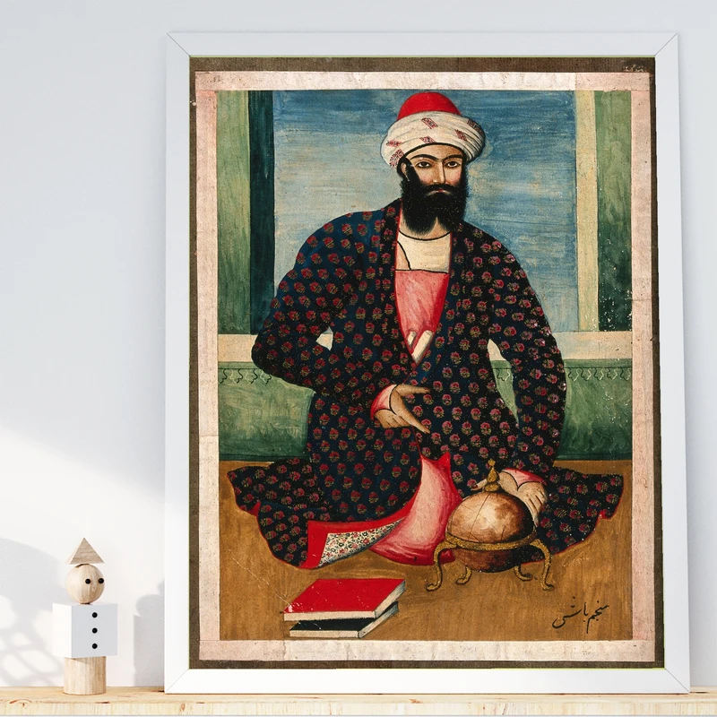 تابلو طرح نگارگری نجومی مدل G02069 فریم سفید