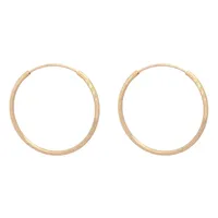 گوشواره حلقه&zwnj;ای طلا کم اجرت  18 عیار زنانه طلای مستجابی مدل تراش کد T1433
