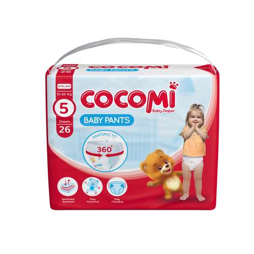 پوشک کودک کوکومی مدل اقتصادی شورتی سایز 5 بسته 26 عددی 