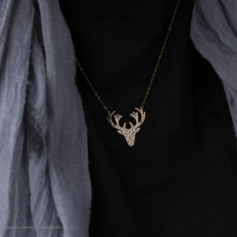 گردنبند طلا 18 عیار زنانه زرمان مدل ZMM0844 طرح گوزن اوریگامی