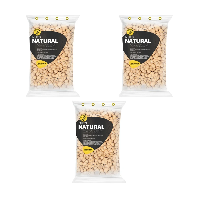 بادام زمینی روکش دار سرکه ای نچرال - 500 گرم بسته 3 عددی 