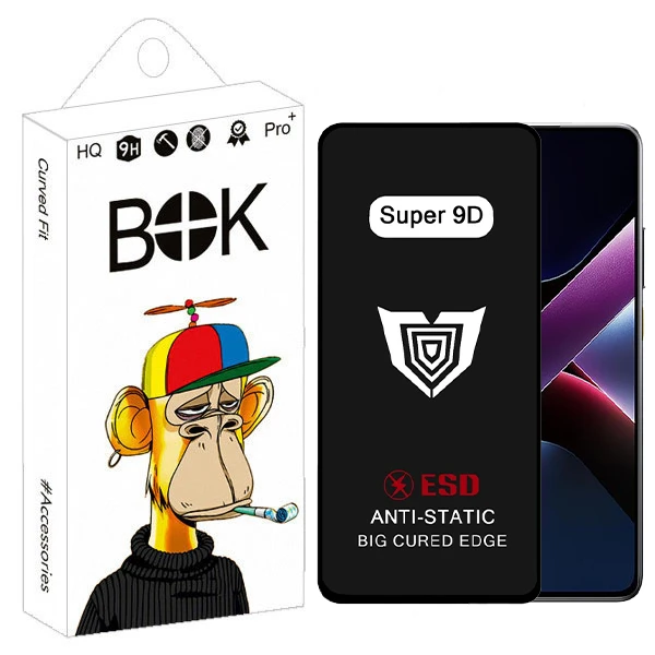محافظ صفحه نمایش بوک مدل Super 9D View مناسب برای گوشی موبایل شیائومی Poco x6 Pro 5G / x7 Pro 5G / note 13 Pro 5G