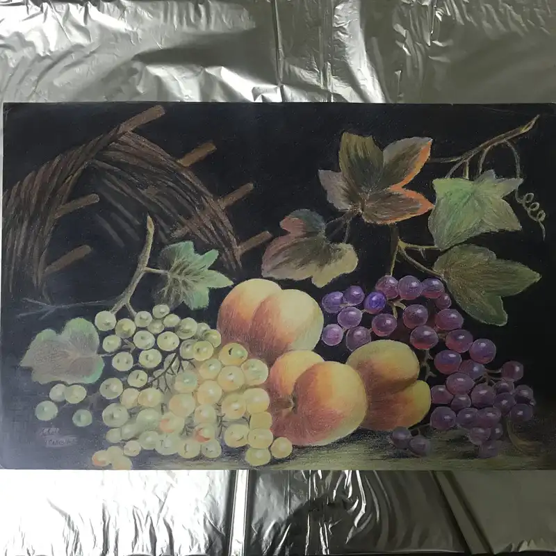 نقاشی مدادرنگی مدل میوه نوبرانه