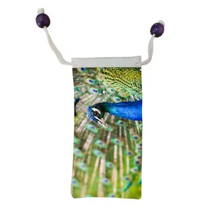 کاور عینک اطلس آبی طرح پر طاووس مدل KE1031