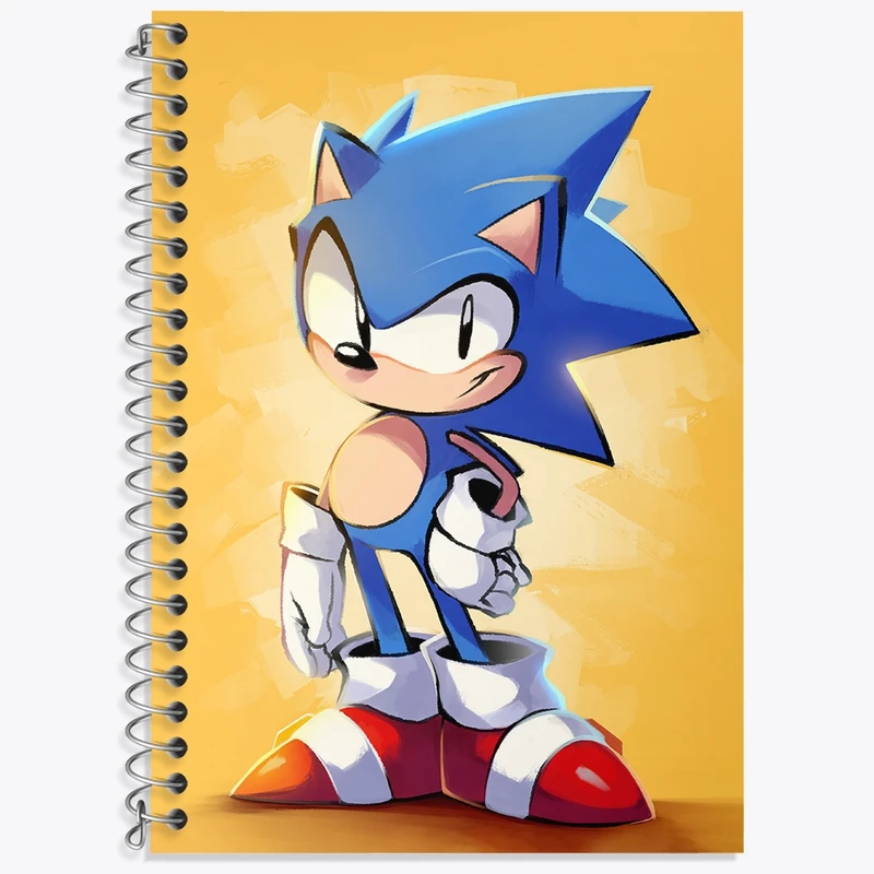 دفتر زبان 50 برگ خندالو مدل دو خط طرح سونیک (Sonic) کد 37034