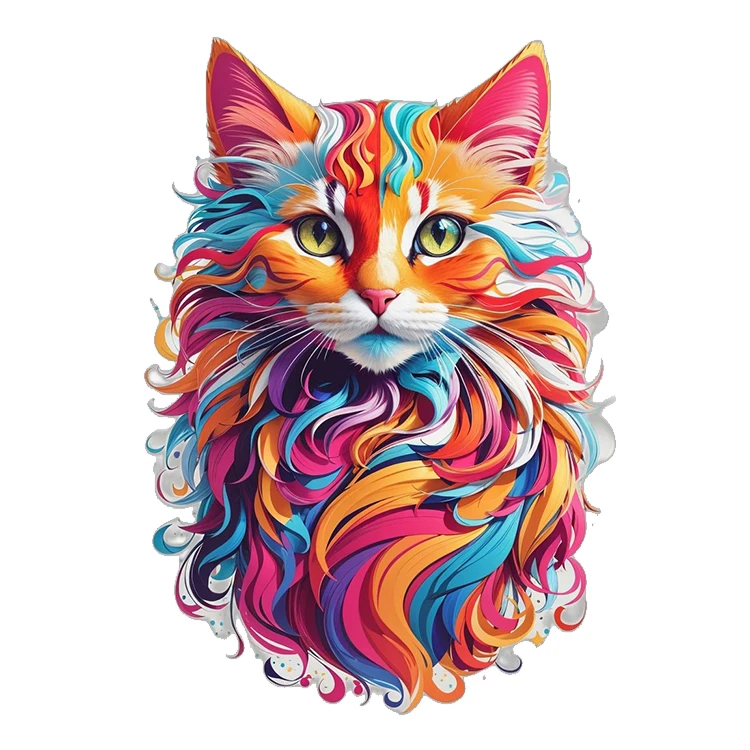 استیکر پارچه و لباس پاد آفرین مدل گربه کد 3004