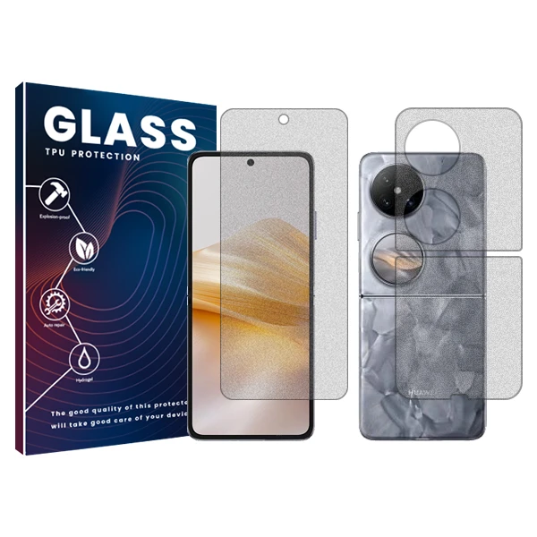 محافظ صفحه نمایش مات گلس مدل Resistant‌ مناسب برای گوشی موبایل هوآوی  Pocket 2 به همراه محافظ پشت گوشی