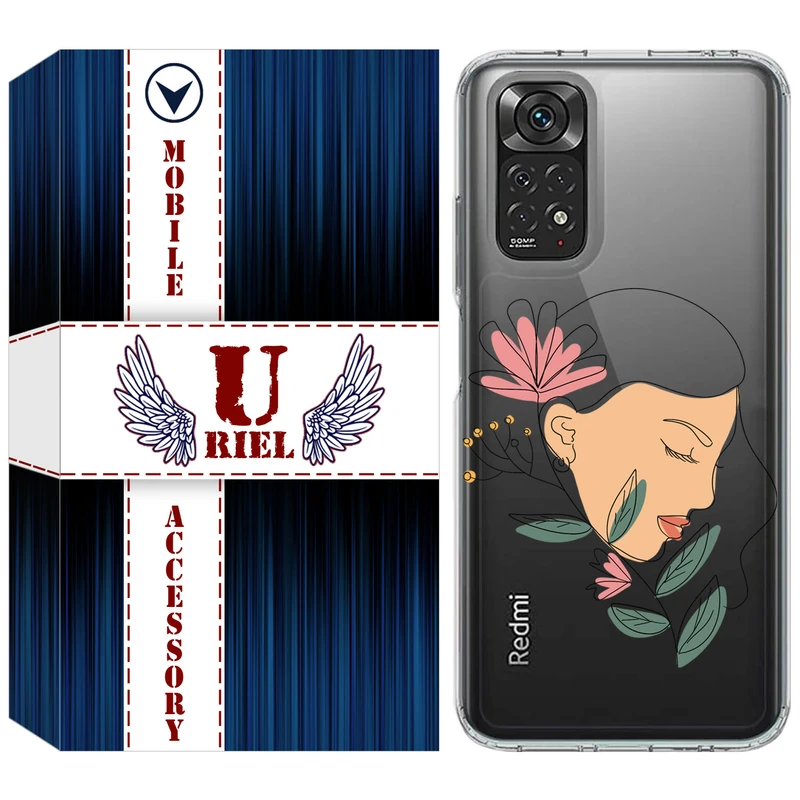 کاور یوریل مدل Clear کد 53 طرح صورت زن مناسب برای گوشی موبایل شیائومی Redmi Note 11 4G / Redmi Note 11S