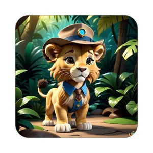 زیر لیوانی کاکتی طرح حیوانات کارتونی مدل mp28355