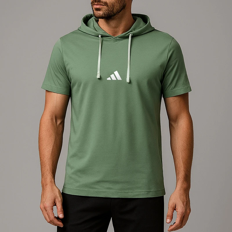 تی‌شرت کلاه‌دار آستین کوتاه مردانه مدل 14040315a