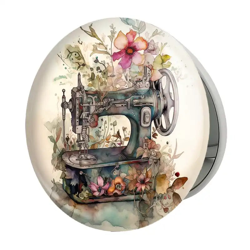 آینه جیبی خندالو طرح چرخ خیاطی مدل تاشو کد 28002