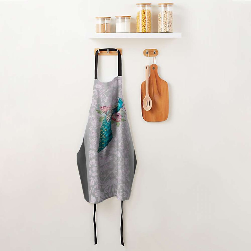 پیش بند آشپزخانه مدوپد طرح طاووس یگانه خاکستری مدل mod00077