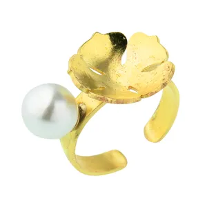 انگشتر زنانه گالری عزیزی طرح گل مدل 15517