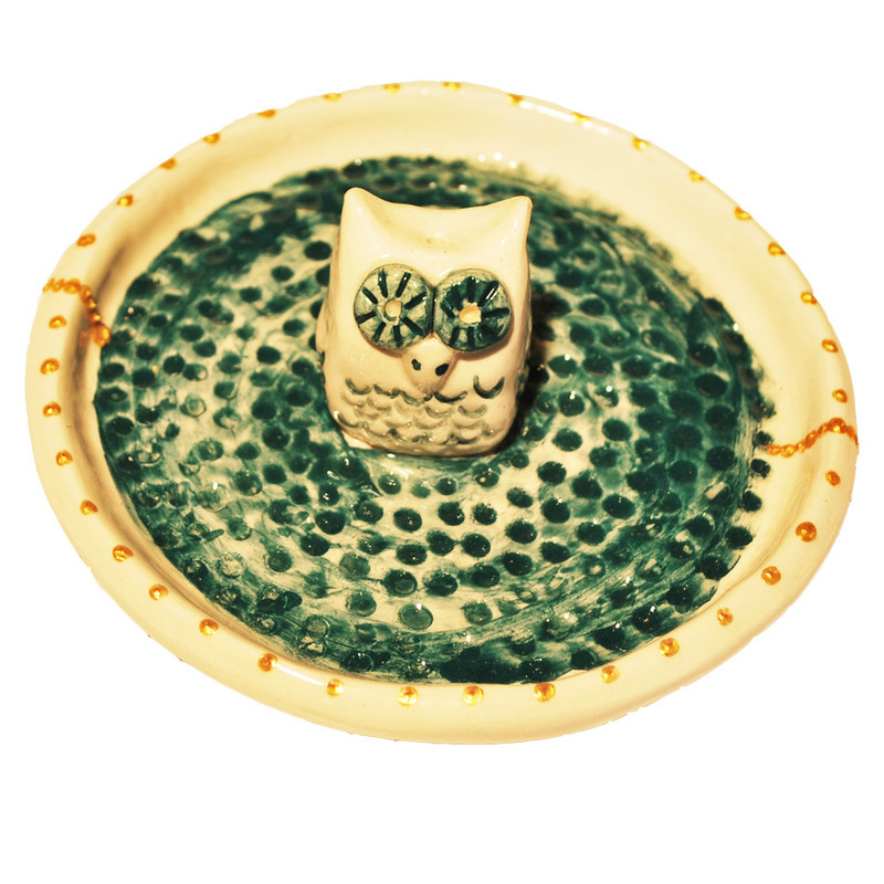 جا عودی سفالی طرح جغد کد01
