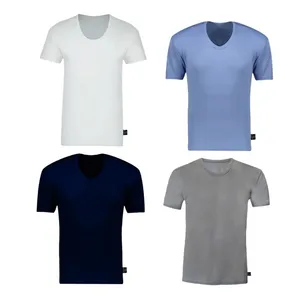 زیرپوش آستین‌دار یقه گرد مردانه مدل باکسر مجموعه 4 عددی