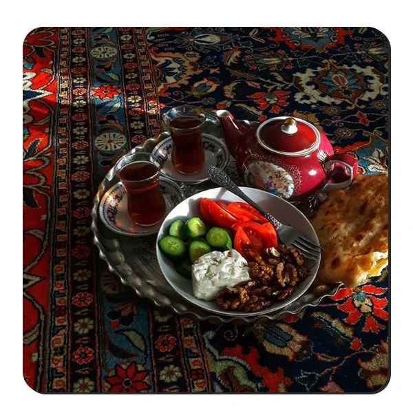 زیر لیوانی طرح صبحانه سنتی ایرانی کد nzl581