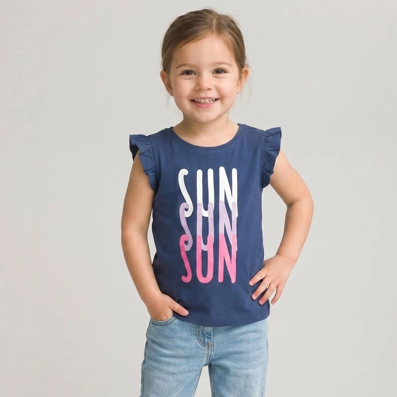 تی‌شرت آستین تا روی شانه دخترانه لوپیلو مدل Sun