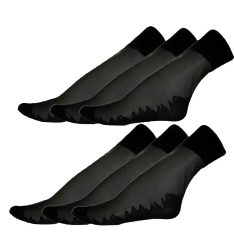 جوراب زنانه سما مدل شیشه ای رنگ مشکی بسته 6 عددی