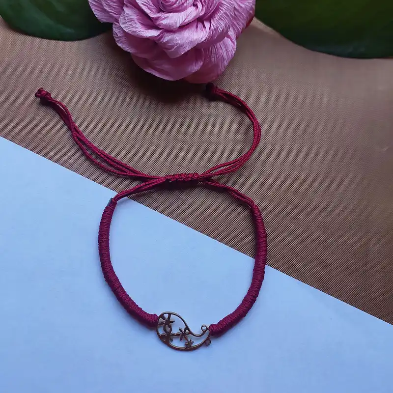 دستبند زنانه مدل بافت طرح بته جقه کد HC344