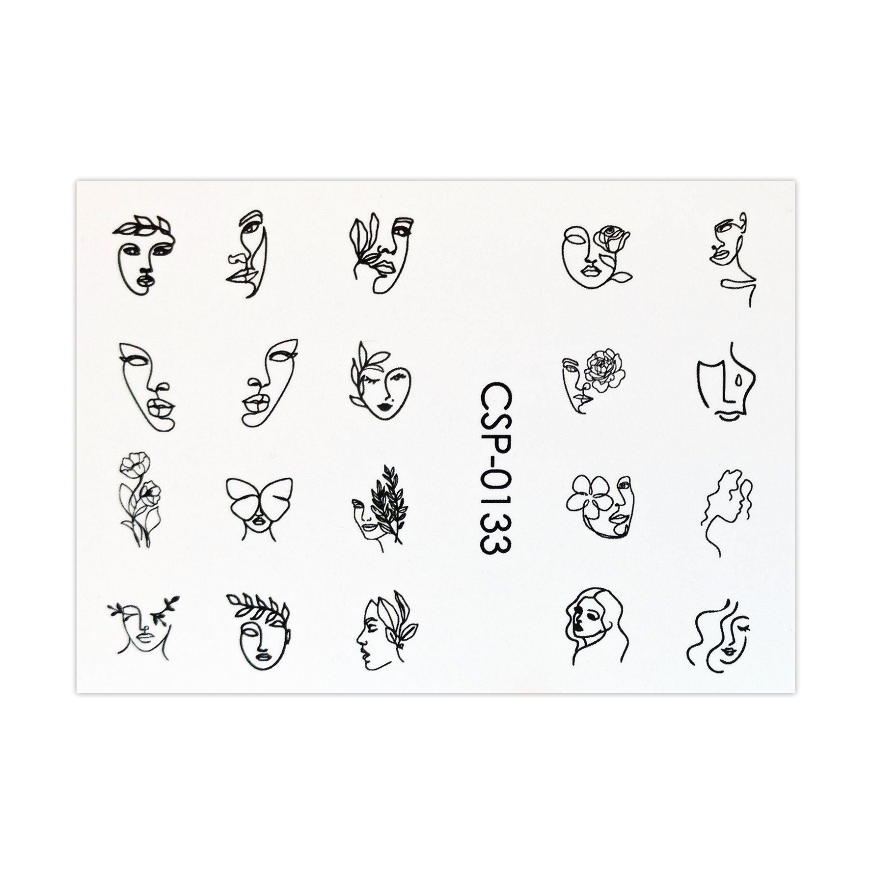 برچسب لنز ناخن مدل صورت خطی کد 133