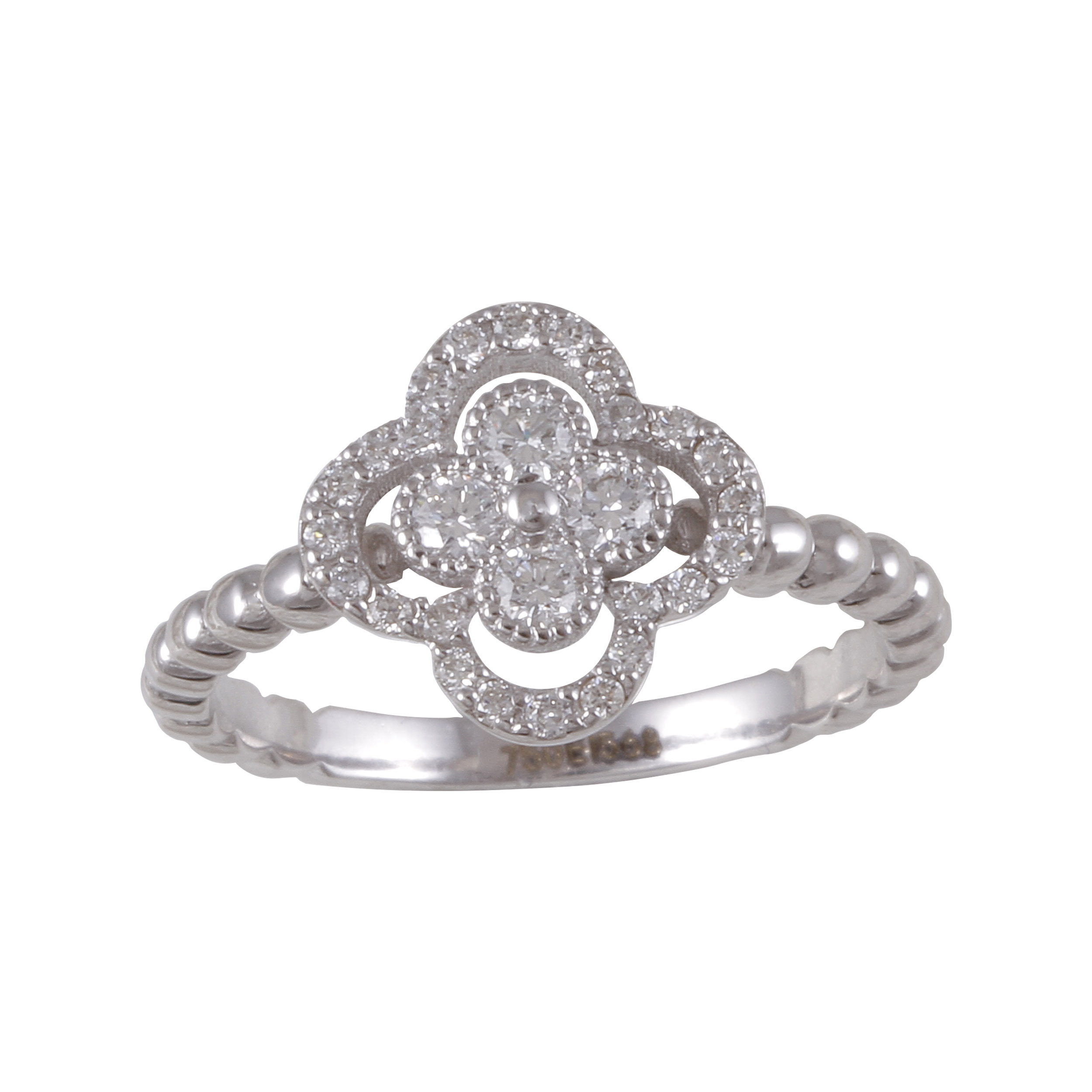 انگشتر طلا 18 عیار زنانه جواهری گاندی مدل 30096