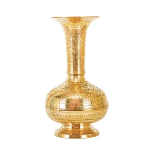 گلدان برنجی مدل قلم زنی طرح فولپنسی وارداتی کد 8222