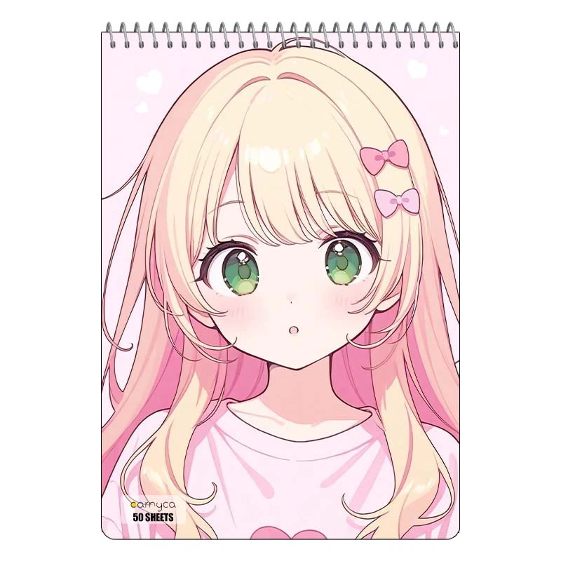 دفتر نقاشی 50 برگ سیمی کارنیکا طرح دخترانه کیوت Girly Cute کد 57000