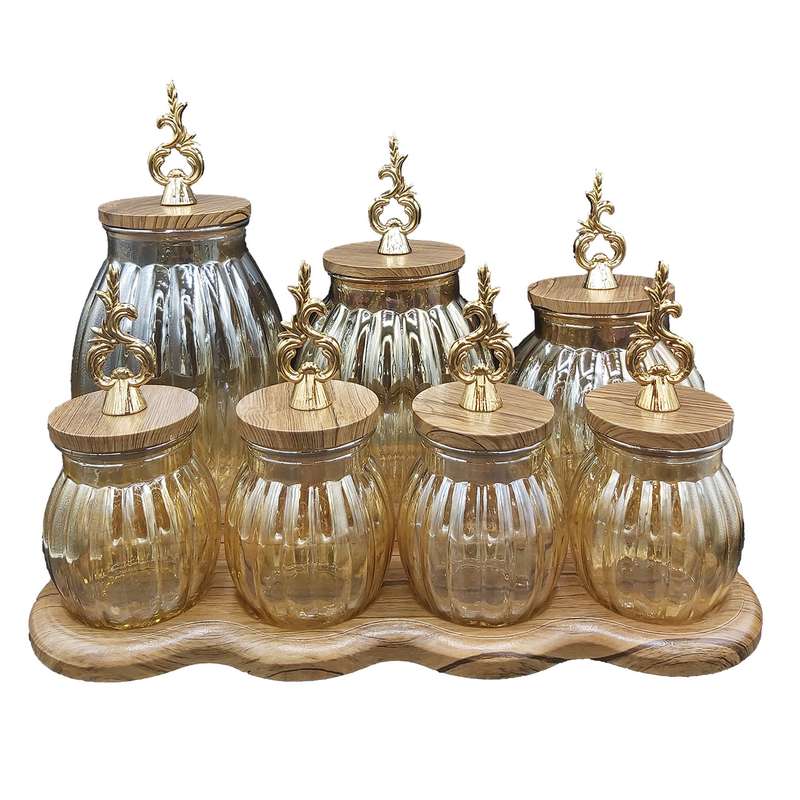 ست جای ادویه هفت پارچه مدل نیلوفر