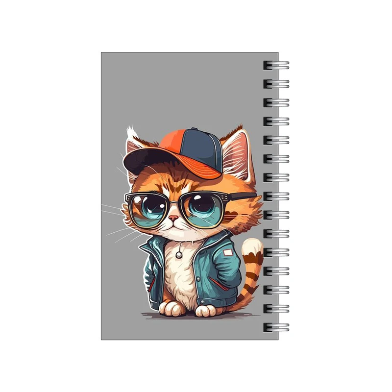 دفترچه یادداشت مدل to do list طرح گربه و استایل و عینک کد 5054501