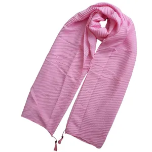 شال زنانه مدل نخی ساده پلیسه منگوله دار کد 131