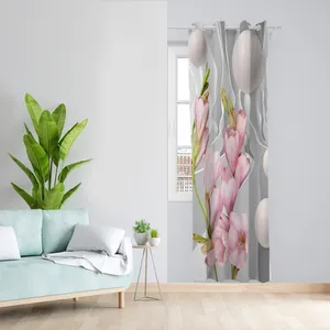 پرده طرح گل مدل مخمل پانچی کد L 1206L Z سایز 140x200 سانتی متر