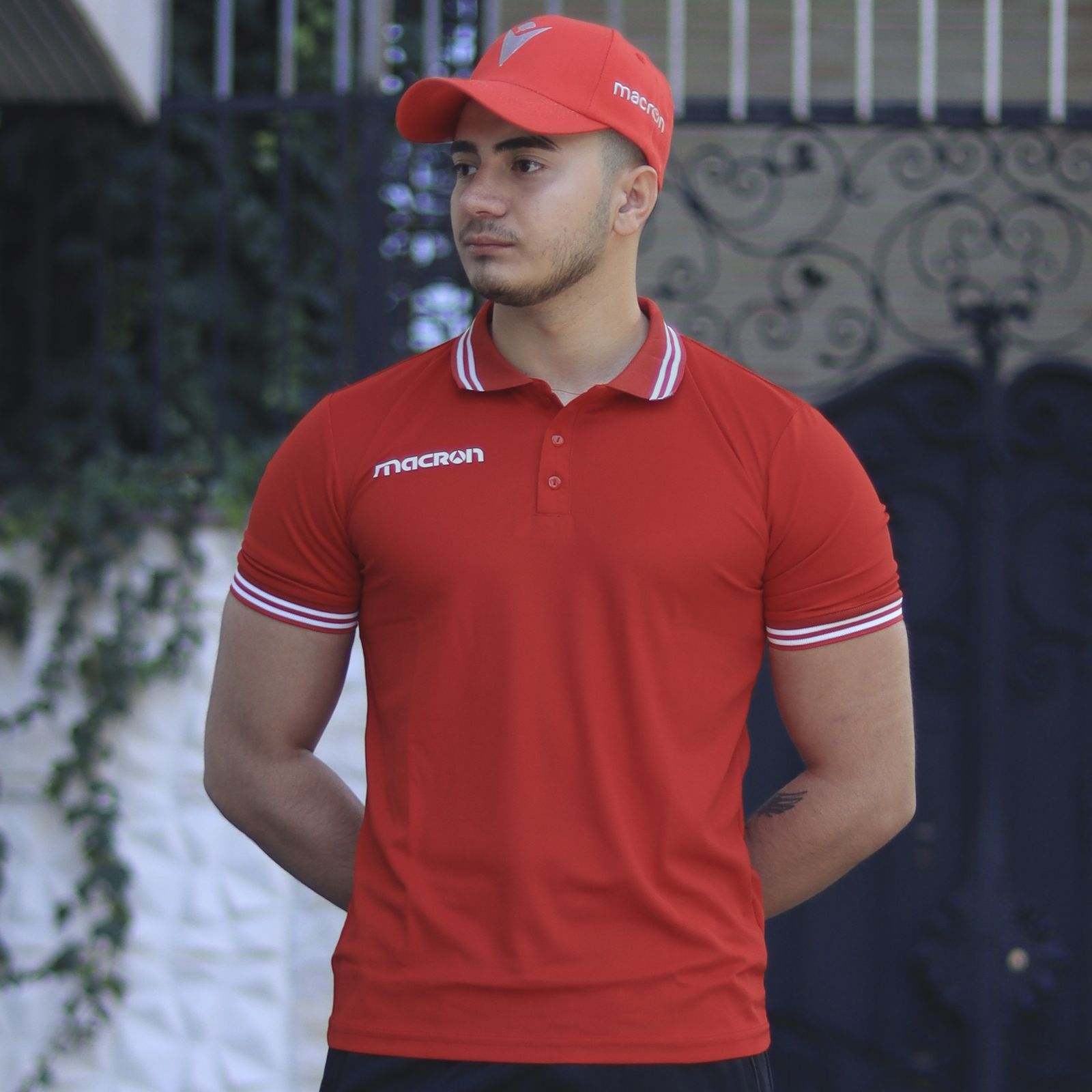 پولوشرت آستین کوتاه ورزشی مردانه مکرون مدل یوکار رنگ قرمز -  - 2