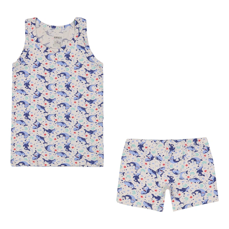 ست تاپ و شلوارک پسرانه مدل 8700-5