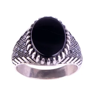 انگشتر نقره مردانه مدل عقیق