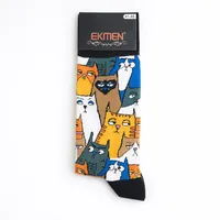 جوراب ساق بلند&nbsp;زنانه جوراب اکمن ترک مدل گربه های خشمگین