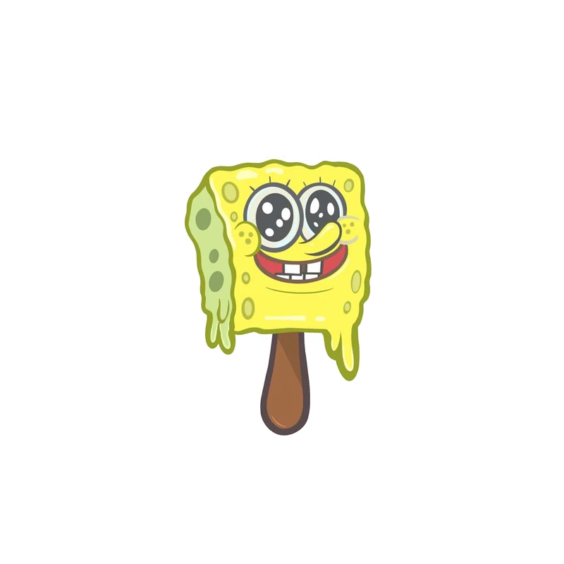 استیکر لپ تاپ و موبایل مدل انیمیشن طرح باب اسفنجی شلوار مکعبی SpongeBob SquarePants کد 1731