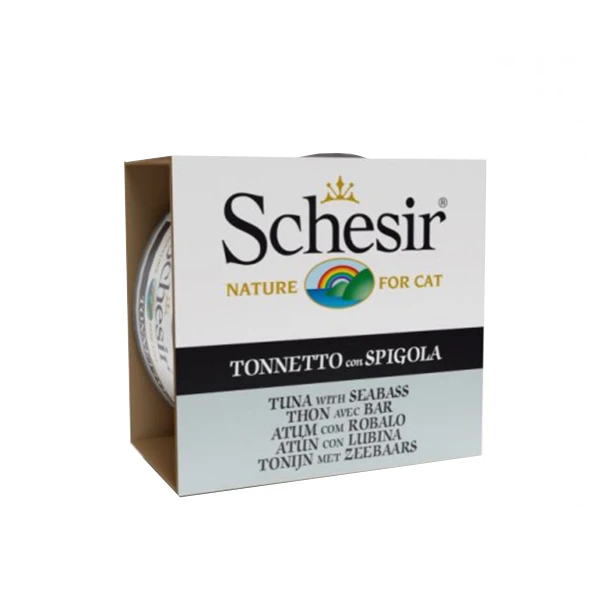 کنسرو غذای گربه شسیر مدل ماهی spigola وزن ۸۵ گرمی