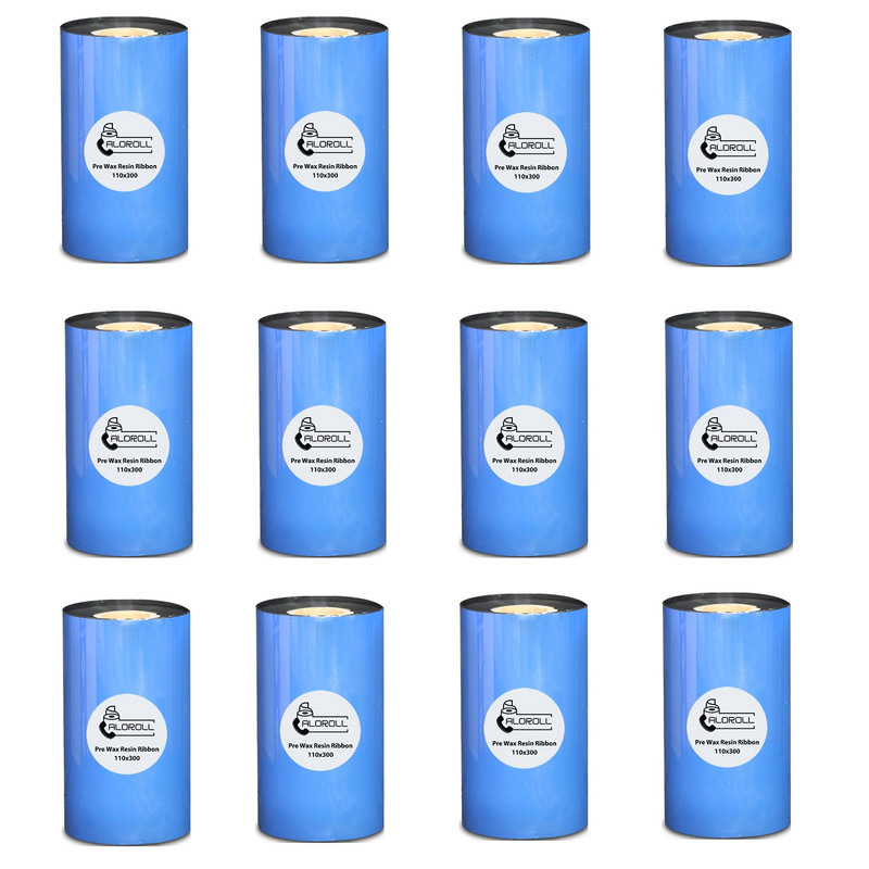 ریبون وکس رزین مدل WAX RESIN 300m x 110mm بسته 12 عددی