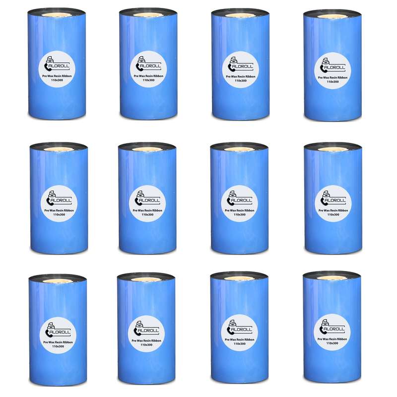 ریبون وکس رزین مدل WAX RESIN 300m x 110mm بسته 12 عددی ریبون وکس رزین مدل WAX RESIN 300m x 110mm بسته 12 عددی