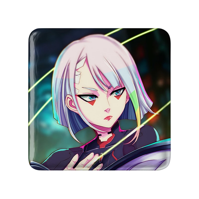 مگنت خندالو طرح لوسی انیمه سایبر پانک Cyberpunk  مدل مربعی کد 22458