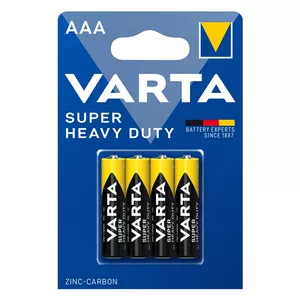 باتری نیم قلمی وارتا مدل super heavy duty بسته چهار عددی