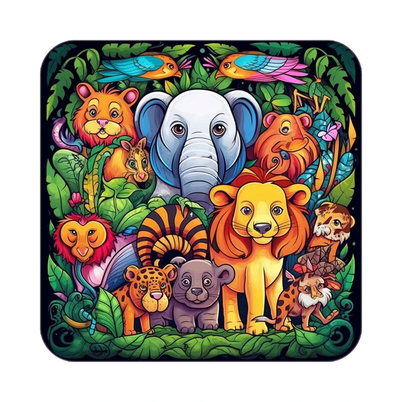 زیر لیوانی کاکتی طرح حیوانات رنگی مدل mp25689