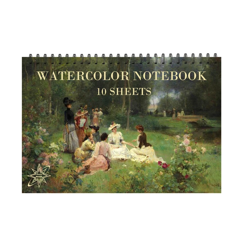 دفتر آبرنگ 10 برگ ستاره خونه مدل زنان در پارک کد a5
