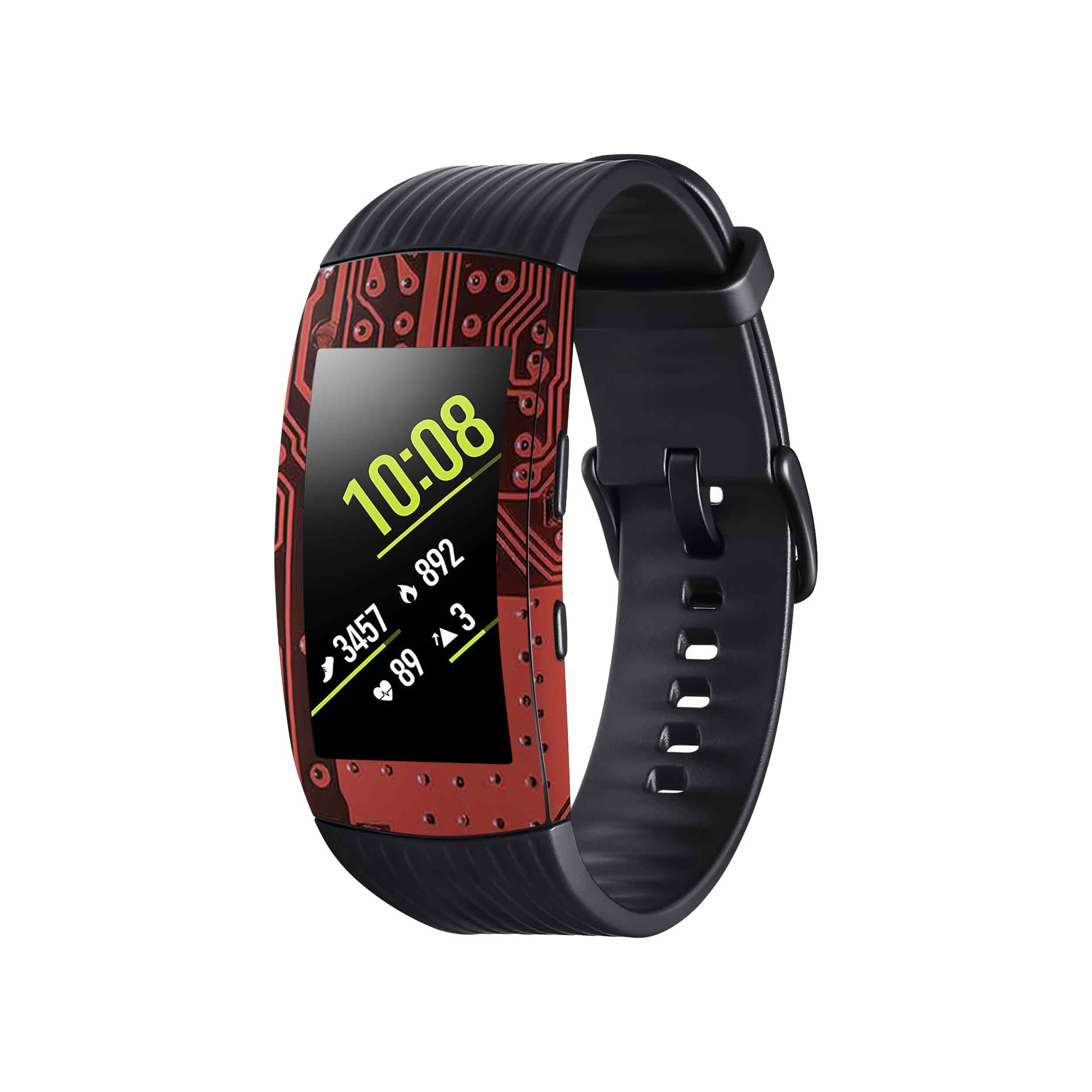برچسب ماهوت طرح Red-Printed-Circuit-Board مناسب برای ساعت هوشمند سامسونگ Galaxy Gear Fit 2 Pro