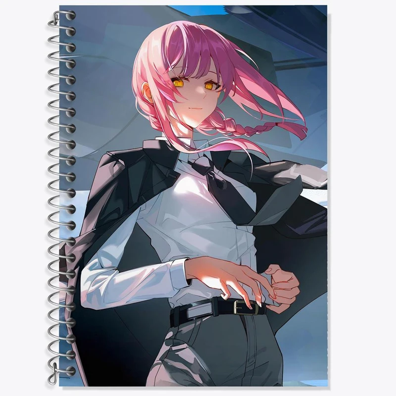 دفتر لغت 50 برگ خندالو مدل ماکیما انیمه مرد اره ای Chainsaw Man کد 17950