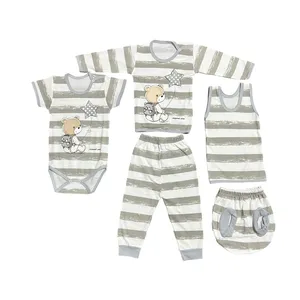 ست پنج تکه لباس نوزادی کد mop100