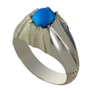 انگشتر نقره مردانه ملک زیور مدل فیروزه رکاب کد 290