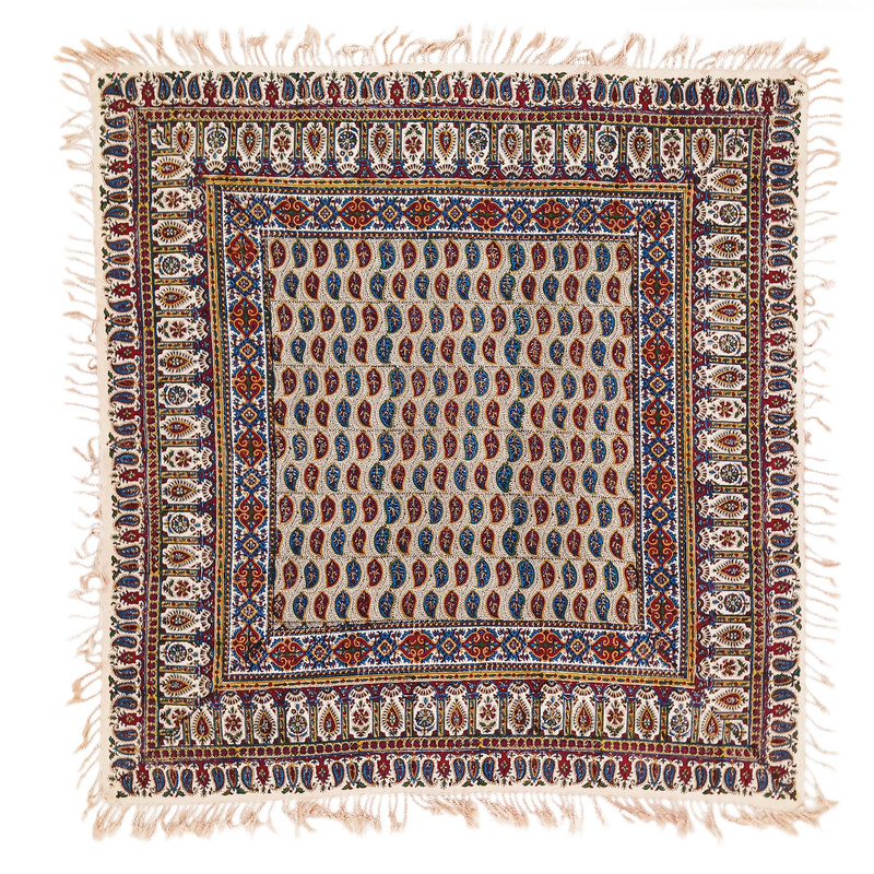 رومیزی قلمکار مدل بته شطرنجی