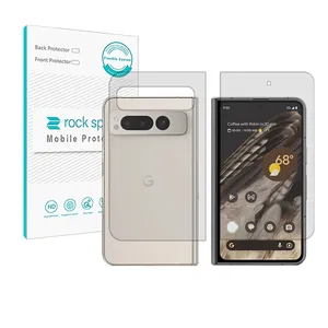 Rockspace HyGEL model transparent screen protector suitable for Google Pixel fold mobile phones along with the back of the phone