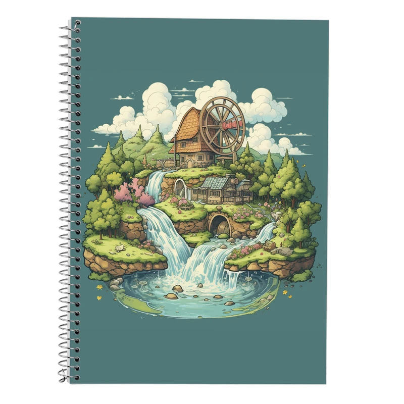 دفتر زبان 50 برگ مدوپد مدل دوخط طرح Ghibli کد DF2488